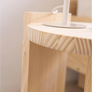 Estante de Almacenamiento Redondo de Madera con Soporte de Niveles para Exhibición en Interiores, Material de Madera de 2 Niveles - Product Image 3