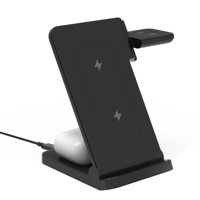 Station de charge sans fil magnétique pliable 3 en 1, charge rapide 15W, support portable pour téléphone, montre et écouteurs