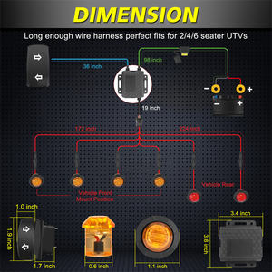 <span class=keywords><strong>ไฟ</strong></span> LED ทรงกลมสีเหลืองอำพัน 4 ดวง สีแดง 2 ดวง ชุดไฟเลี้ยว 12V สำหรับรถ UTV แบบเสียบใช้งานได้ทันที สำหรับ Teryx Moto Uforce 1000 - Product Image 6