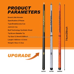 Queue de billard Little Monster CD en fibre de carbone, 3 pièces, pour saut et break, 19,5 oz, pointe de 12,9 mm, avec sac souple - Product Image 5