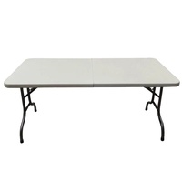 Table Chaise en Plastique de Haute Qualité Populaire Américaine Pliante de 5 pieds 6 pieds 8 pieds pour Pique-nique Fête Extérieur Mobilier de Parc Extérieur Entrepôt
