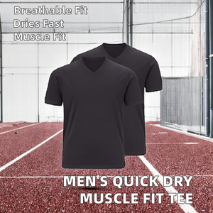 T-shirt de sport décontracté pour homme, tricoté, coupe ample, séchage rapide, respirant, uni, écologique, pour entraînement, fitness, extérieur et gym - Product Image 2