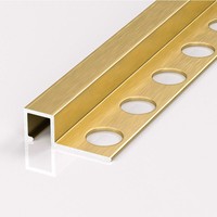 Profilé carré en aluminium anodisé or rose pour carrelage, perforé, pour décorations d'angle de mur de cuisine, durable et étanche