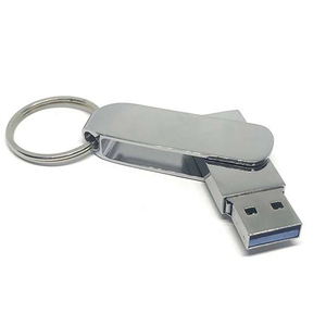 Llavero USB Giratorio de Metal Puro al por Mayor, Unidad Flash USB de 16GB 32GB 64GB Plateada, con Logotipo Personalizado - Product Image 4