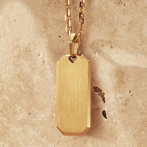 Collar de acero inoxidable con glifo grabado para hombre 2025 - Product Image 2