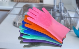 Gants de lavage de vaisselle en silicone - Design créatif promotionnel, couleur et logo personnalisés, pour lave-vaisselle et éponge à vaisselle - Product Image 5