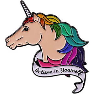 Nuova lista "<span class=keywords><strong>credi</strong></span> <span class=keywords><strong>in</strong></span> <span class=keywords><strong>te</strong></span> stesso" spille smaltate unicorno arcobaleno - Product Image 2