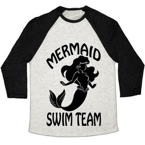 Maglietta da baseball unisex Tri-Blend della squadra di nuoto Mermaid - Product Image 5