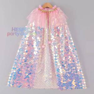 HP 2026 Cape scintillante pour filles, vente en gros, idéale pour fêtes, Halloween, carnaval, avec décorations à sequins, cape de princesse pour spectacle - Product Image 1