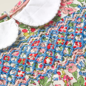 Abito Smock per Bambine di Alta Qualità, Vestito in Cotone Floreale a Maniche Corte per Bambine Graziose - Product Image 5