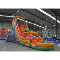 Glissière d'eau gonflable de PVC de qualité commerciale de vente chaude avec la conception de palmier pour l'utilisation de piscine d'école et de maison d'arrière-cour