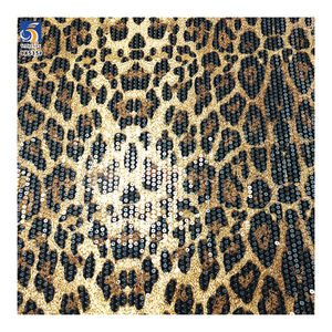 YX535-1 Best verkochte luipaardprint stof, breedte 140cm, gewicht 180gsm, chiffon met pailletten, bedrukt luipaardmotief - Product Image 5