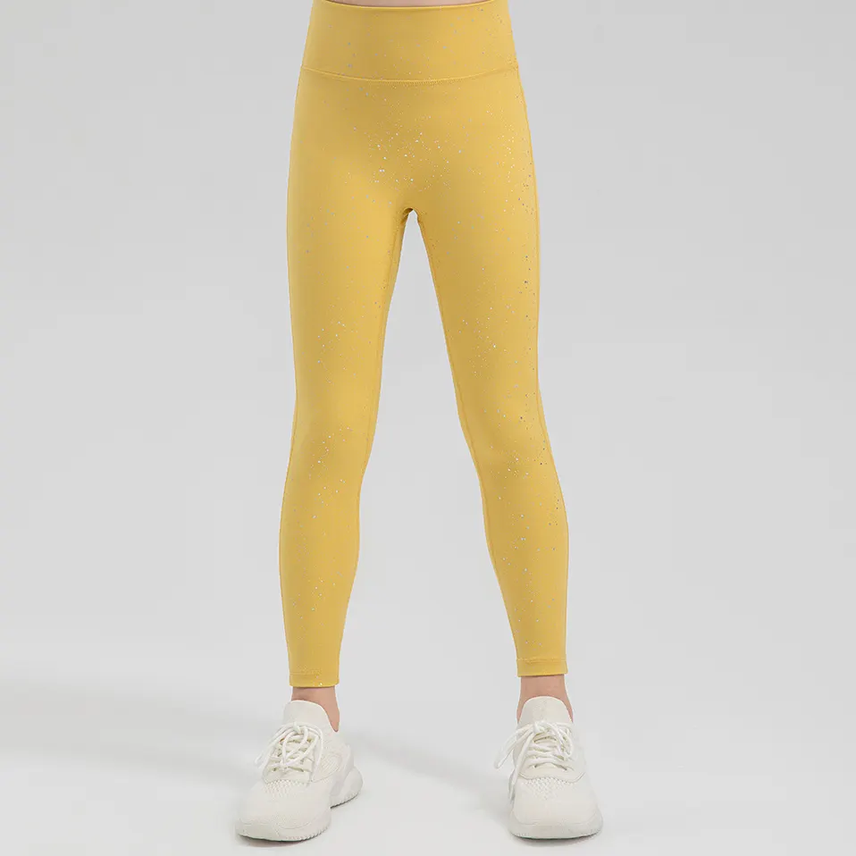 شعار مخصص صالة الألعاب الرياضية صديقة للجلد لينة عالية مرونة اليوغا عرق الترتر المطبوعة الجوارب الأطفال الصغار الفتيات طماق