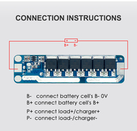Échantillon de batterie Lipo Bms 1s 3.2v 10a Module de circuit de protection pour batterie Lifepo4