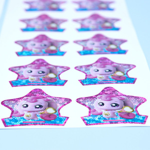 Wholesale Customized Kids Cartoon Stickers Bright Pink PET Self <b>Adhesive</b> Labels BPA Free <b>PVC</b> Waterproof Custom Sticker Accept - Product Image 1