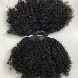 Extensions de Cheveux Humains Afro Crépus Bouclés 4C Brésiliens 100% Vierges Bruts Super <span class=keywords><strong>Double</strong></span> Drawn Qualité Premium - Product Image 4
