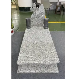 Wholesale China Grey Granite Cross carving Tombestone Headstone Style