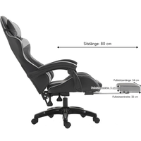Chaise de jeu personnalisable avec logo fournisseur, accoudoirs réglables, mousse haute densité, repose-pieds en cuir PU, vérin à gaz, dossier haut pour gamer