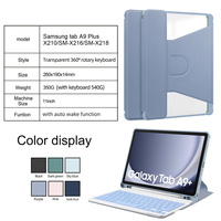 Casing Keyboard Tablet Akrilik Transparan Berputar 360 Derajat untuk Samsung Galaxy Tab S6 Lite S9 S7 Fe S8 Ultra S9plus
