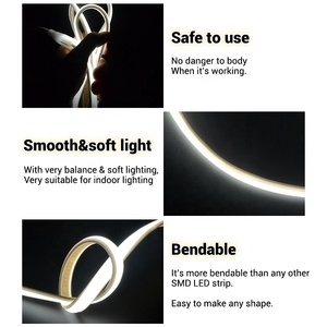 Chất lượng cao COB <span class=keywords><strong>LED</strong></span> Strip Ánh Sáng IP65 không thấm nước 8 wát/mét linh hoạt Băng mật độ cao tuyến tính chiếu sáng ấm tự nhiên trắng cuttable - Product Image 4
