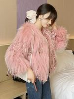 Veste en fourrure de raton laveur colorée sur mesure, respirante et écologique, véritable manteau en fourrure naturelle, vente directe d'usine, luxe hiver