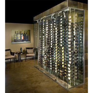 Armoire à <span class=keywords><strong>vin</strong></span> moderne en acier inoxydable de grande capacité, écologique, avec bar réfrigéré, meuble de rangement pour la maison - Product Image 2