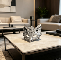 Masque de renard en cristal naturel sculpté à la main, accessoires sculptés à la main, masque de renard en pierre de guérison, décoration de table à manger à domicile