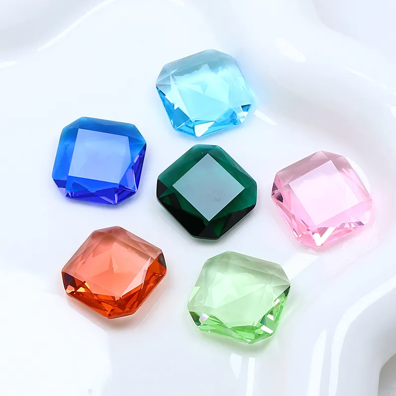 Diamantes de imitación cuadrados transparentes punto personalizado espalda K9 piedra de lujo al por mayor piedra de cristal suelta para joyería accesorios de ropa