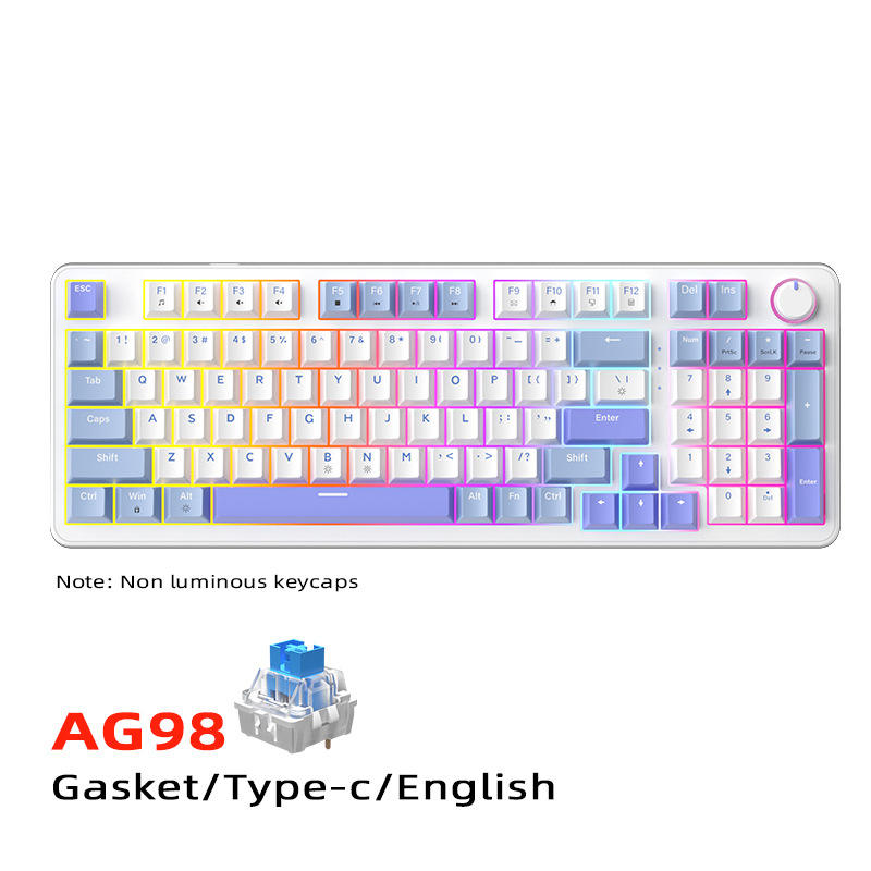 98 Keys/White and Blue [Wired] Mixed Light/Green Axis