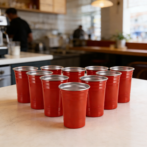 Verres à shot empilables en acier inoxydable de 20 oz avec étui de transport en métal, verres à pintes empilables pour le voyage, rouge, 2 oz - Product Image 1