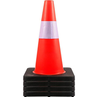 Cône de signalisation routière en PVC durable et réfléchissant, élastique, 12, 18, 28, 36 pouces, blanc, de qualité ingénierie, pour la sécurité et la prévention des collisions
