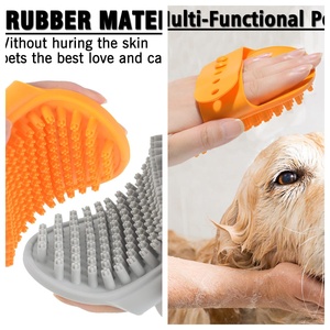Brosse de massage apaisante en caoutchouc pour chien, prix d'usine, avec poignée annulaire réglable, pour le nettoyage et le toilettage des animaux (chiens et chats) et le bain au shampoing - Product Image 5