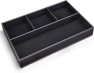 Haute qualité prix compétitif en cuir PU hommes valet plateau organisateur fournitures <span class=keywords><strong>de</strong></span> bureau boîte <span class=keywords><strong>de</strong></span> rangement organisateur <span class=keywords><strong>de</strong></span> bureau - Product Image 1