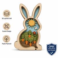 Konijnen-tuin tafeldecoratie cadeau |   3D Populierenhouten ambachtelijke kunst |   Carrot Patch Lentecadeau |   OEM Groothandel |   CPSC |   Paascadeau