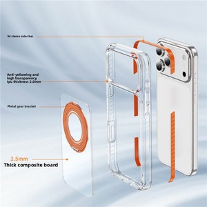 Étui rotatif en acrylique compatible avec <span class=keywords><strong>iPhone</strong></span> 17/17 <span class=keywords><strong>Pro</strong></span> Max, design transparent, protection magnétique, résistant aux chutes, sensation agréable au toucher - Product Image 5