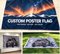 Drapeau promotionnel personnalisé grand format 3x5 pieds en polyester, impression numérique et sérigraphie disponibles