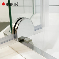 Cabine de douche pivotante semi-cerclée en aluminium CKB Modern Straight Freestanding avec verre trempé Neo Angle