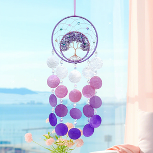 Anello di ferro intrecciato a mano con stella naturale eco-compatibile con conchiglia di natale tema scenico zona di primavera calda reti da acchiappasogni di cristallo - Product Image 2