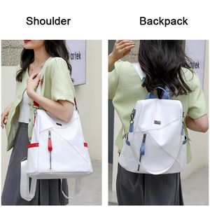 สินค้าขายดีมัลติฟังก์ชั่พักผ่อนหนัง Pu ป้องกันการโจรกรรมกระเป๋าเดินทางกันน้ํากระเป๋าเป้สะพายหลังวีควีนเนอร์สําหรับผู้หญิง - Product Image 6