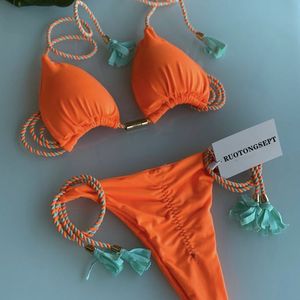 Conjunto de Bikini Brasileño con Cuerdas Trenzadas en Colores de Moda, Traje de Baño para Mujer, Bikini para Chica - Product Image 3