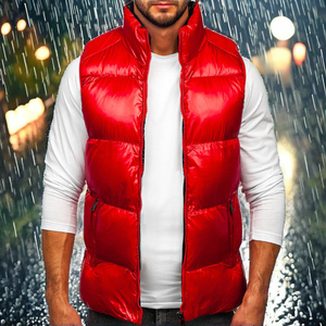 Chaleco Retro de Invierno para Hombre 1996, de Alta Calidad, Holgado, Personalizado, con Cuello Alto y Bordado de Microetiqueta en Lona - Product Image 2