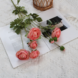 Décoration de salon artificielle Camélia Fleur de lotus Petite rose de thé Décoration de table Bouquet frais simple CH-194 Semi-manuel - Product Image 2
