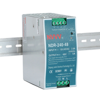 NVVV NDR-240-48 sans entrée PFC 200-240VAC 240W 48V 5A SMPS Alimentation à découpage industrielle sur rail DIN 48v