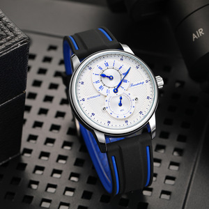 FORSINING 366 Mode Squelette Automatique Mouvement Mécanique Montre Pour Hommes Bracelet En Silicone 6 Couleurs Montre <span class=keywords><strong>Horloge</strong></span> Mécanisme - Product Image 3