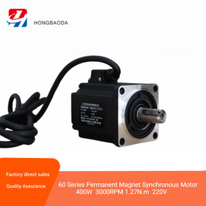 <span class=keywords><strong>Motor</strong></span> servo sin escobillas sincrónico <span class=keywords><strong>de</strong></span> imán permanente HONGBAODA Nema 24, serie 60, 400W, 3000 RPM, 1.27N.m, AC220V, 60YC-01330-F - Product Image 1