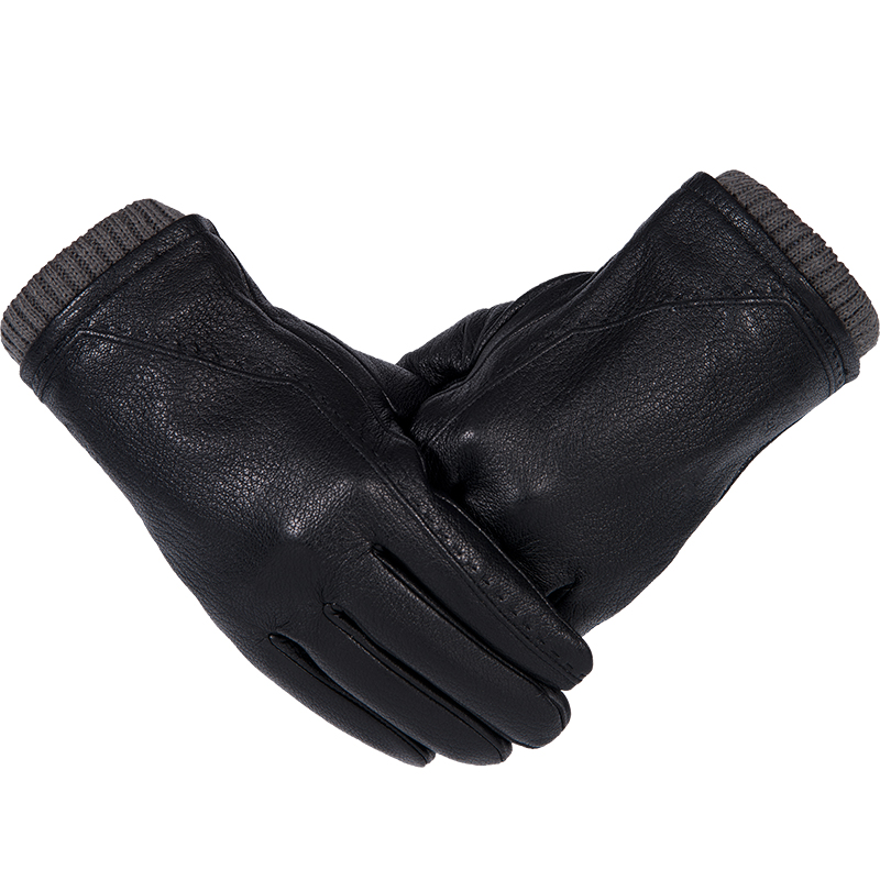 Noir en cuir gants hommes