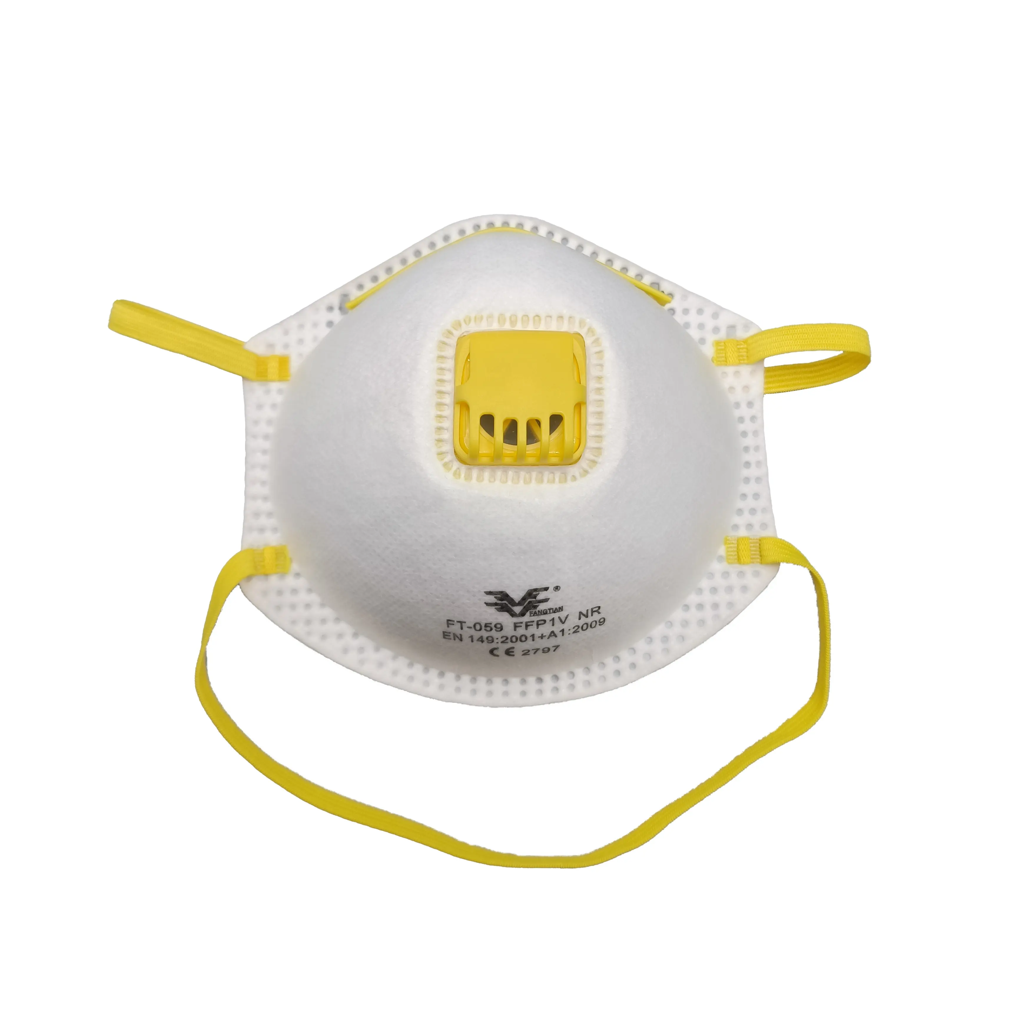 Özel Logo beyaz CE toz maskesi FFP1 NR FFP1 solunum valfi ile vana yüz maskesi ile solunum