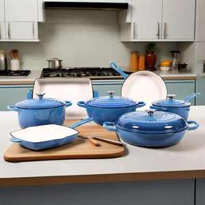 Ensemble de 7 casseroles en fonte émaillée - Moule à pain antiadhésif, cocotte de cuisine et ustensiles de cuisson pour plaque de cuisson - Product Image 5