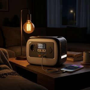 Station d'alimentation portable 300W, batterie 256Wh, générateur solaire à onde sinusoïdale pure MPPT pour le camping, les activités de plein air et les situations d'urgence - Product Image 1