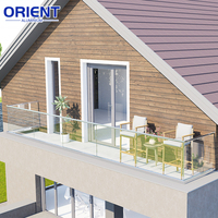 Balustrade en verre, garde-corps en verre trempé, verre feuilleté pour balcon, profilé en U en aluminium, balustrade extérieure, garde-corps de patio